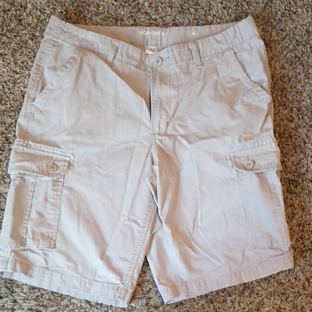 Sonoma Beige Cargo Shorts with Button Flap Pockets